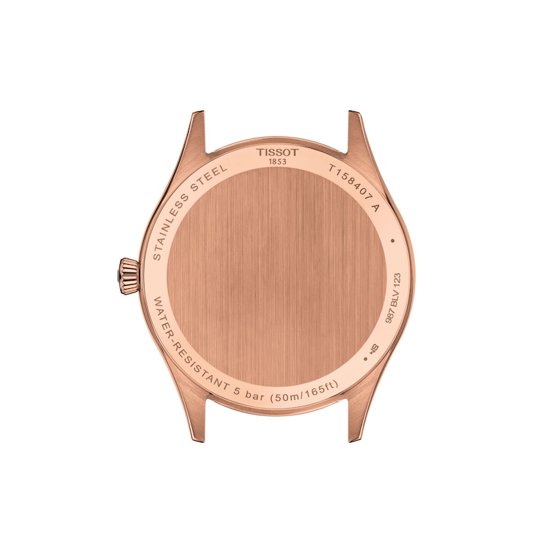 Main Image 2 of Men's Tissot Classic Dream Rose-Tone PVD Stainless Steel Watch with Brown Leather Strap (Model: T1584073603100)