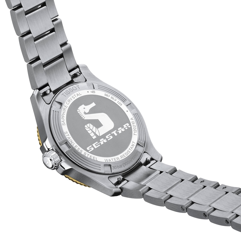 Main Image 7 of Tissot Seastar 1000 Gold-Tone PVD and Stainless Steel Watch with Black Dial (Model: T1202102105100)