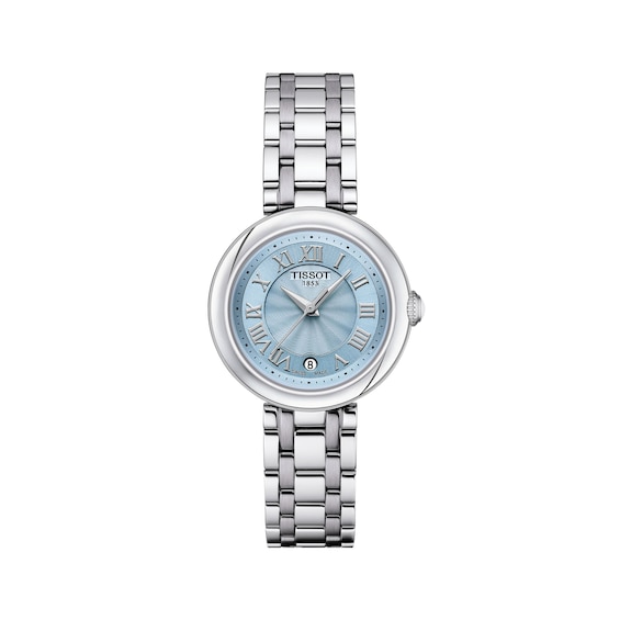 Ladies' Tissot Bellissima Stainless Steel Watch with Blue Mother-of-Pearl Dial (Model: T1260101113300)