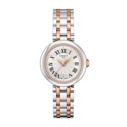 Ladies' Tissot Bellissima Rose-Tone PVD and Stainless Steel Watch with White Dial (Model: T1260102201301)