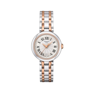 Ladies' Tissot Bellissima Rose-Tone PVD and Stainless Steel Watch with White Dial (Model: T1260102201301)