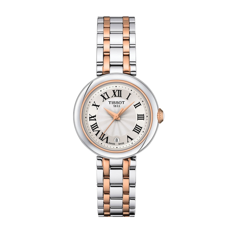 Main Image 1 of Ladies' Tissot Bellissima Rose-Tone PVD and Stainless Steel Watch with White Dial (Model: T1260102201301)