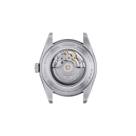 Men's Tissot Gentleman Automatic Stainless Steel Watch with Green Dial (Model: T1274071109101)
