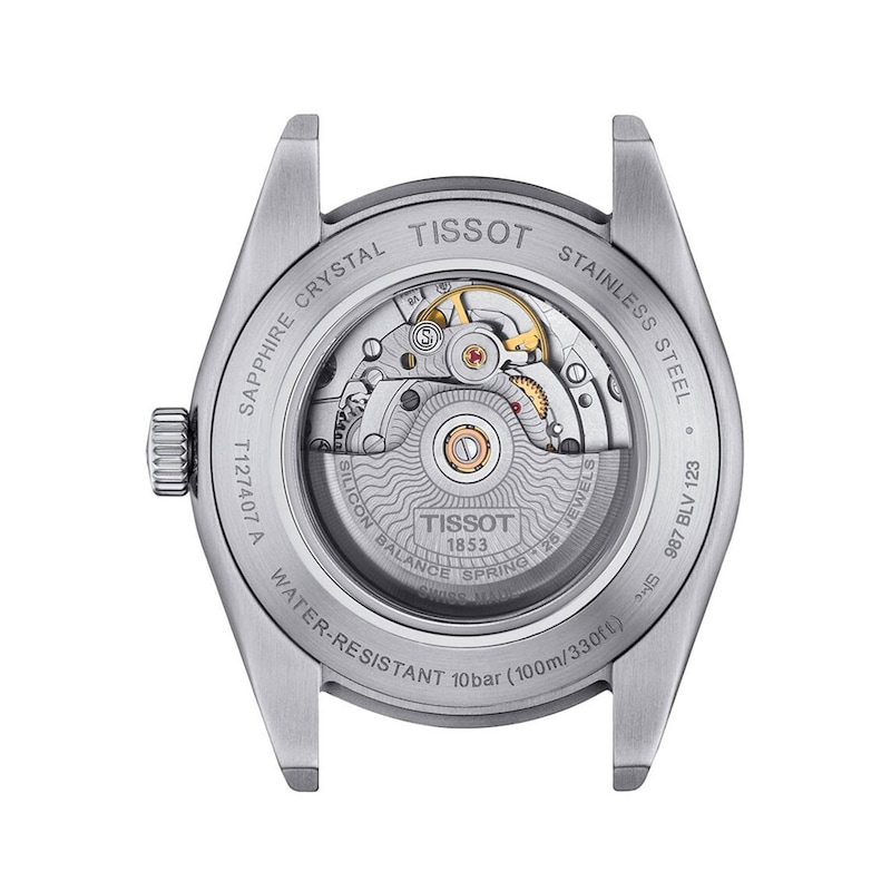 Main Image 2 of Men's Tissot Gentleman Automatic Stainless Steel Watch with Green Dial (Model: T1274071109101)