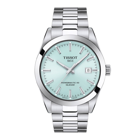 Men's Tissot Gentleman Automatic Stainless Steel Watch with Blue Dial (Model: T1274071135100)