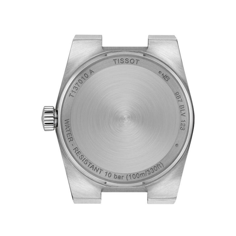 Main Image 2 of Ladies' Tissot PRX 1/20 CT. T.W. Diamond Stainless Steel Watch with Black Dial (Model: T1370101105600)