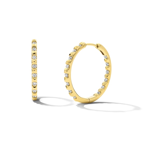 3/8 CT. T.w. Lab-Grown Diamond Inside-Out Hoop Earrings in 10K Gold (F/Vs2)