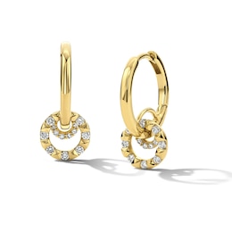 1/3 CT. T.W. Lab-Grown Diamond Dangle Huggie Hoop Earrings in 10K Gold (F/VS2)