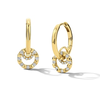 1/3 CT. T.W. Lab-Grown Diamond Dangle Huggie Hoop Earrings in 10K Gold (F/VS2)