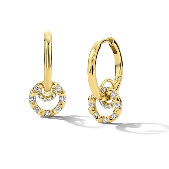1/3 CT. T.w. Lab-Grown Diamond Dangle Huggie Hoop Earrings in 10K Gold (F/Vs2)