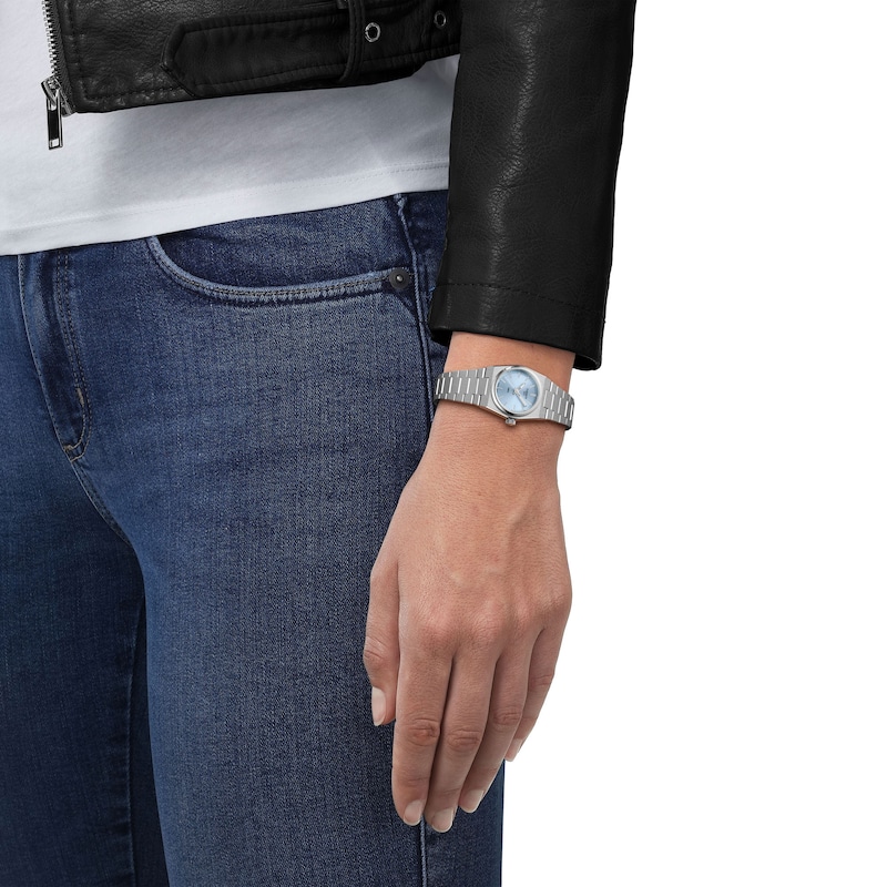 Main Image 5 of Ladies' Tissot PRX Stainless Steel Watch with Ice Blue Dial (Model: T1370101135100)