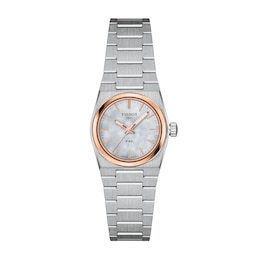 Ladies' Tissot PRX Rose-Tone PVD and Stainless Steel Watch with Mother-of-Pearl Dial (Model: T1370102111100)