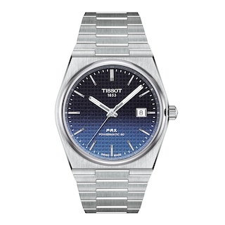Men's Tissot PRX Powermatic 80 Automatic Stainless Steel Watch with Blue-Black Dial (Model: T1374071105101)