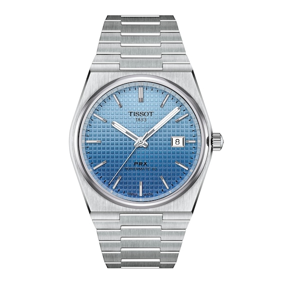 Men's Tissot PRX Powermatic 80 Automatic Stainless Steel Watch with Blue Dial (Model: T1374071135101)