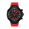 Thumbnail Image 1 of Men's Tissot T-Race Chronograph Black PVD Stainless Steel Watch with Red Silicone Strap (Model: T1414173706101)