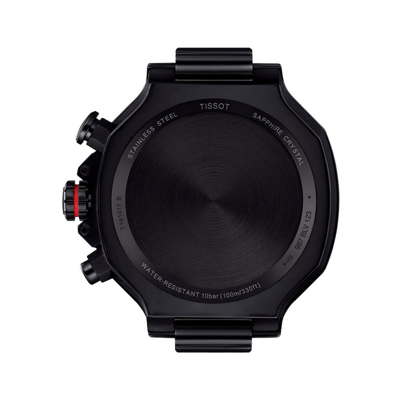 Main Image 3 of Men's Tissot T-Race Chronograph Black PVD Stainless Steel Watch with Red Silicone Strap (Model: T1414173706101)