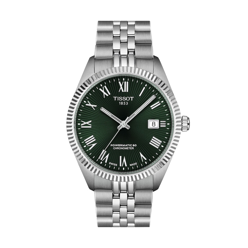 Main Image 1 of Men's Tissot Ballade Automatic Stainless Steel Watch with Green Dial (Model: T1564081109300)