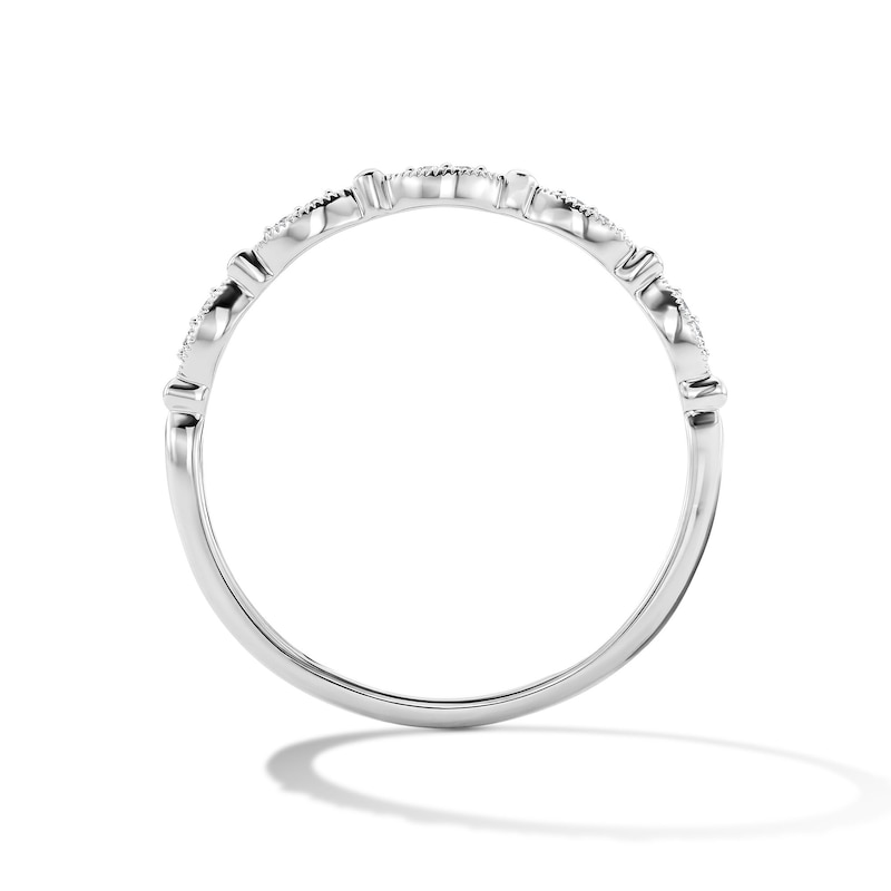 Main Image 3 of 1/20 CT. T.W. Lab-Grown Diamond Milgrain Band in 10K White Gold (F/VS2)