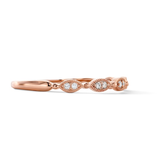 1/20 CT. T.w. Lab-Grown Diamond Milgrain Band in 10K Rose Gold (F/Vs2)