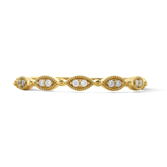 1/20 CT. T.w. Lab-Grown Diamond Milgrain Band in 10K Gold (F/Vs2)