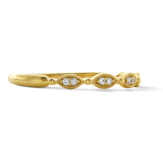 1/20 CT. T.w. Lab-Grown Diamond Milgrain Band in 10K Gold (F/Vs2)