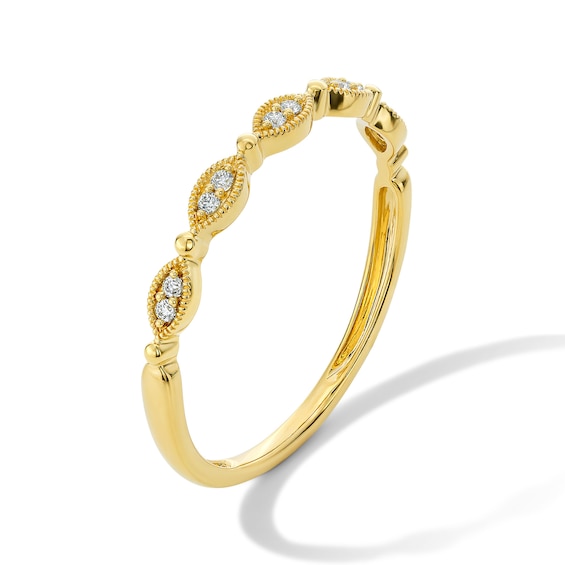 1/20 CT. T.w. Lab-Grown Diamond Milgrain Band in 10K Gold (F/Vs2)