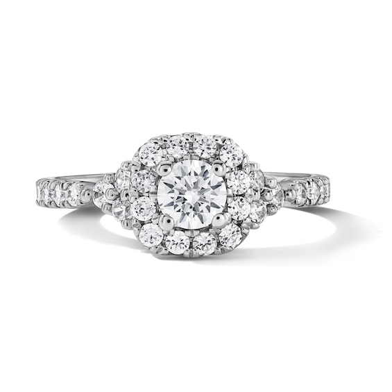 1 CT. T.w. Certified Lab-Grown Diamond Frame Engagement Ring in 14K White Gold (F/Vs2)