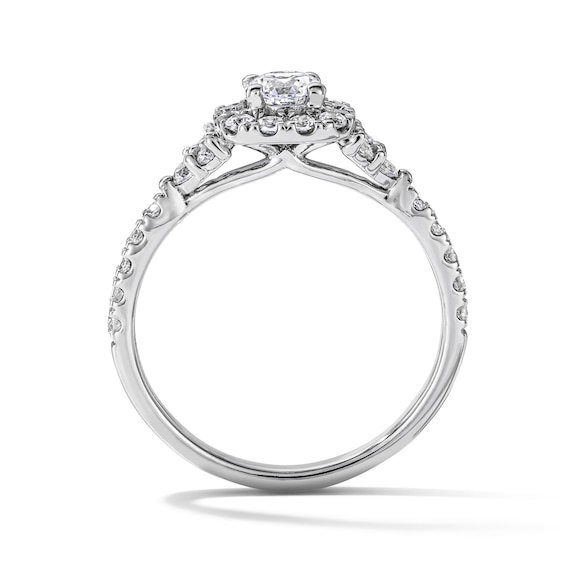 1 CT. T.w. Certified Lab-Grown Diamond Frame Engagement Ring in 14K White Gold (F/Vs2)