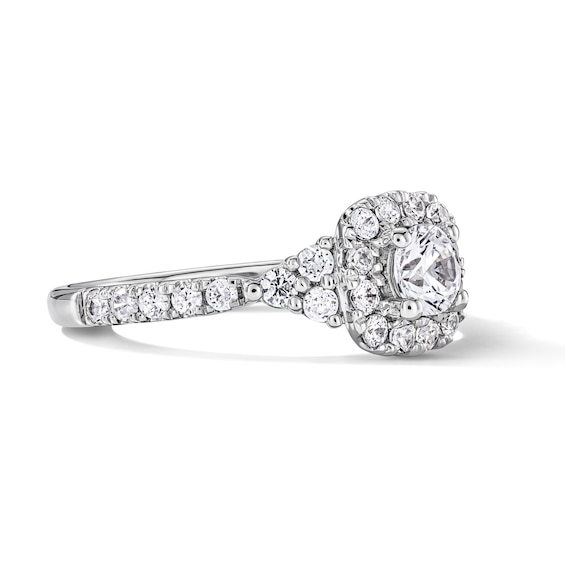 1 CT. T.w. Certified Lab-Grown Diamond Frame Engagement Ring in 14K White Gold (F/Vs2)
