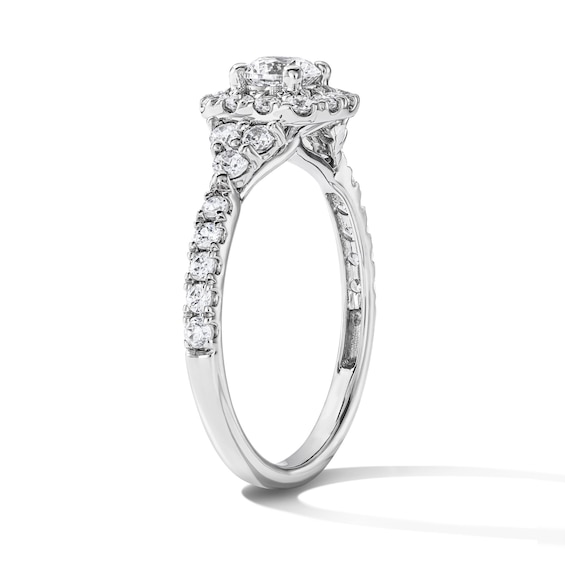 1 CT. T.w. Certified Lab-Grown Diamond Frame Engagement Ring in 14K White Gold (F/Vs2)