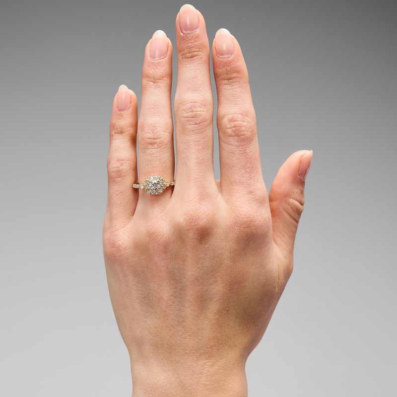 Main Image 2 of 1 CT. T.W. Certified Lab-Grown Diamond Frame Ring in 14K Gold (F/VS2)