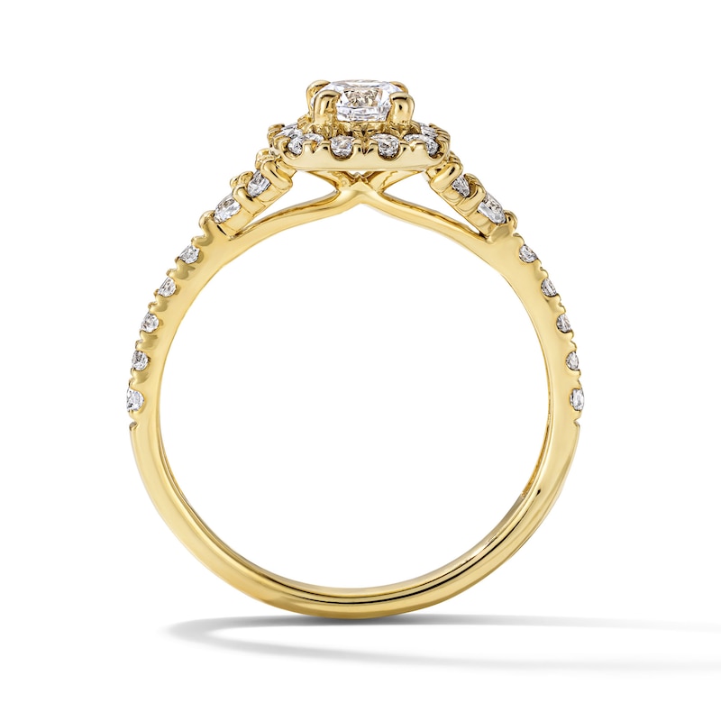 Main Image 3 of 1 CT. T.W. Certified Lab-Grown Diamond Frame Ring in 14K Gold (F/VS2)