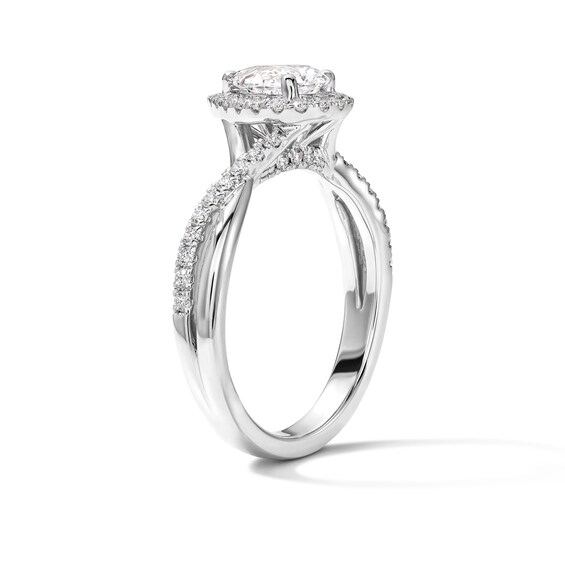 3/4 CT. T.w. Pear-Shaped Certified Lab-Grown Diamond Frame Engagement Ring in 14K White Gold (F/Vs2)