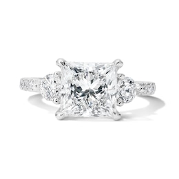 3-3/4 CT. T.W. Princess-Cut Certified Lab-Grown Diamond Three-Stone Ring in 14K White Gold (F/VS2)