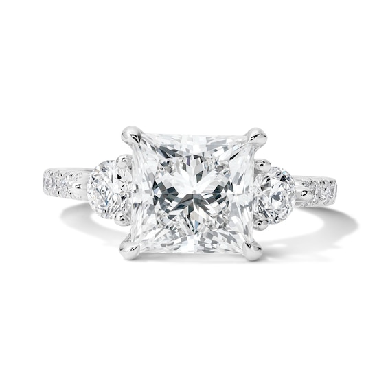 3-3/4 CT. T.w. Princess-Cut Certified Lab-Grown Diamond Three-Stone Ring in 14K White Gold (F/Vs2)
