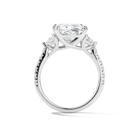 3-3/4 CT. T.w. Princess-Cut Certified Lab-Grown Diamond Three-Stone Ring in 14K White Gold (F/Vs2)