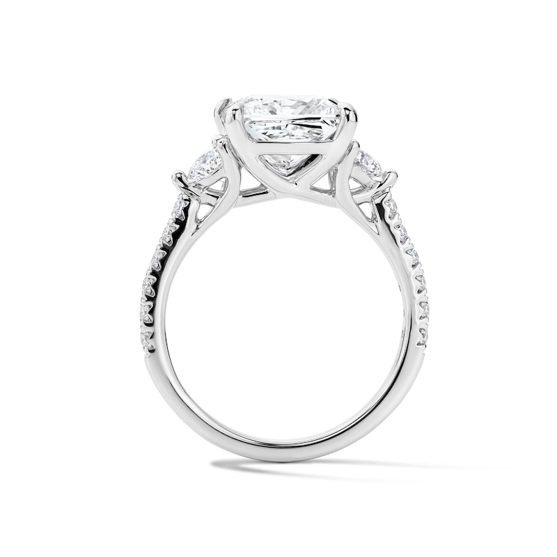 Main Image 3 of 3-3/4 CT. T.W. Princess-Cut Certified Lab-Grown Diamond Three-Stone Ring in 14K White Gold (F/VS2)