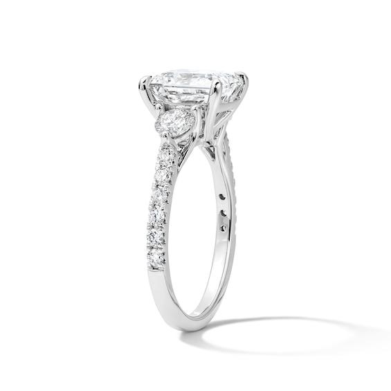 3-3/4 CT. T.w. Princess-Cut Certified Lab-Grown Diamond Three-Stone Ring in 14K White Gold (F/Vs2)