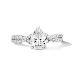 1-1/3 CT. T.W. Pear-Shaped Certified Lab-Grown Diamond Engagement Ring in 14K White Gold (F/VS2)
