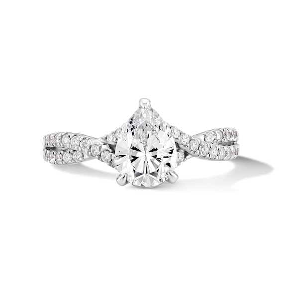 1-1/3 CT. T.w. Pear-Shaped Certified Lab-Grown Diamond Engagement Ring in 14K White Gold (F/Vs2)
