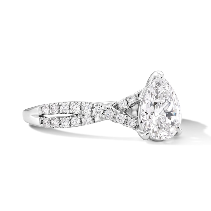 Main Image 4 of 1-1/3 CT. T.W. Pear-Shaped Certified Lab-Grown Diamond Engagement Ring in 14K White Gold (F/VS2)