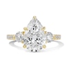 Thumbnail Image 1 of 3-3/4 CT. T.W. Certified Pear-Shaped Lab-Grown Diamond Three-Stone Engagement Ring in 14K Gold (F/VS2)