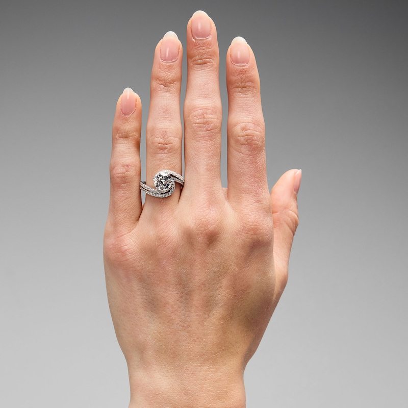 Main Image 2 of 2-5/8 CT. T.W. Certified Lab-Grown Diamond Bypass Bridal Set in 14K White Gold (F/VS2)