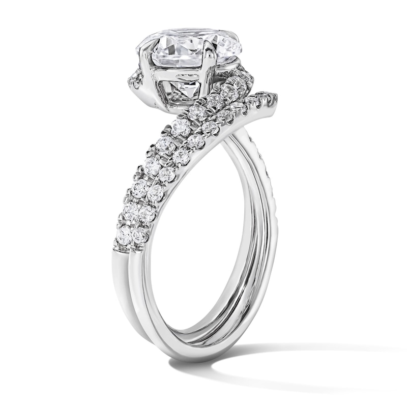 Main Image 5 of 2-5/8 CT. T.W. Certified Lab-Grown Diamond Bypass Bridal Set in 14K White Gold (F/VS2)