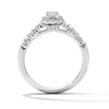 Thumbnail Image 3 of 3/4 CT. T.W. Emerald-Cut Certified Lab-Grown Diamond Frame Engagement Ring in 14K White Gold (F/VS2)