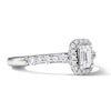 Thumbnail Image 4 of 3/4 CT. T.W. Emerald-Cut Certified Lab-Grown Diamond Frame Engagement Ring in 14K White Gold (F/VS2)