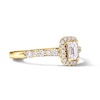 Thumbnail Image 4 of 3/4 CT. T.W. Emerald-Cut Certified Lab-Grown Diamond Frame Engagement Ring in 14K Gold (F/VS2)