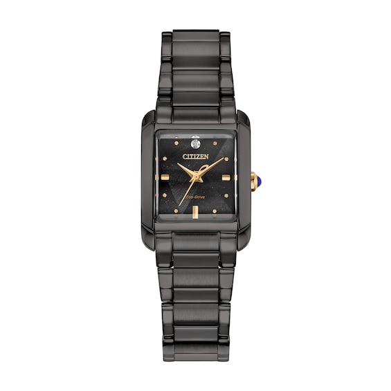 Ladies' Citizen L Bianca Diamond Accent Black IP Stainless Steel Watch with Black Dial (Model: Ew5636-55E)