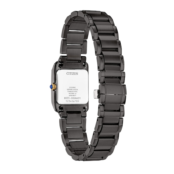 Ladies' Citizen L Bianca Diamond Accent Black IP Stainless Steel Watch with Black Dial (Model: Ew5636-55E)