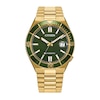 Thumbnail Image 1 of Men's Citizen Tsuyosa Shore Gold-Tone IP Stainless Steel Watch with Green Dial (Model: NJ0232-53X)